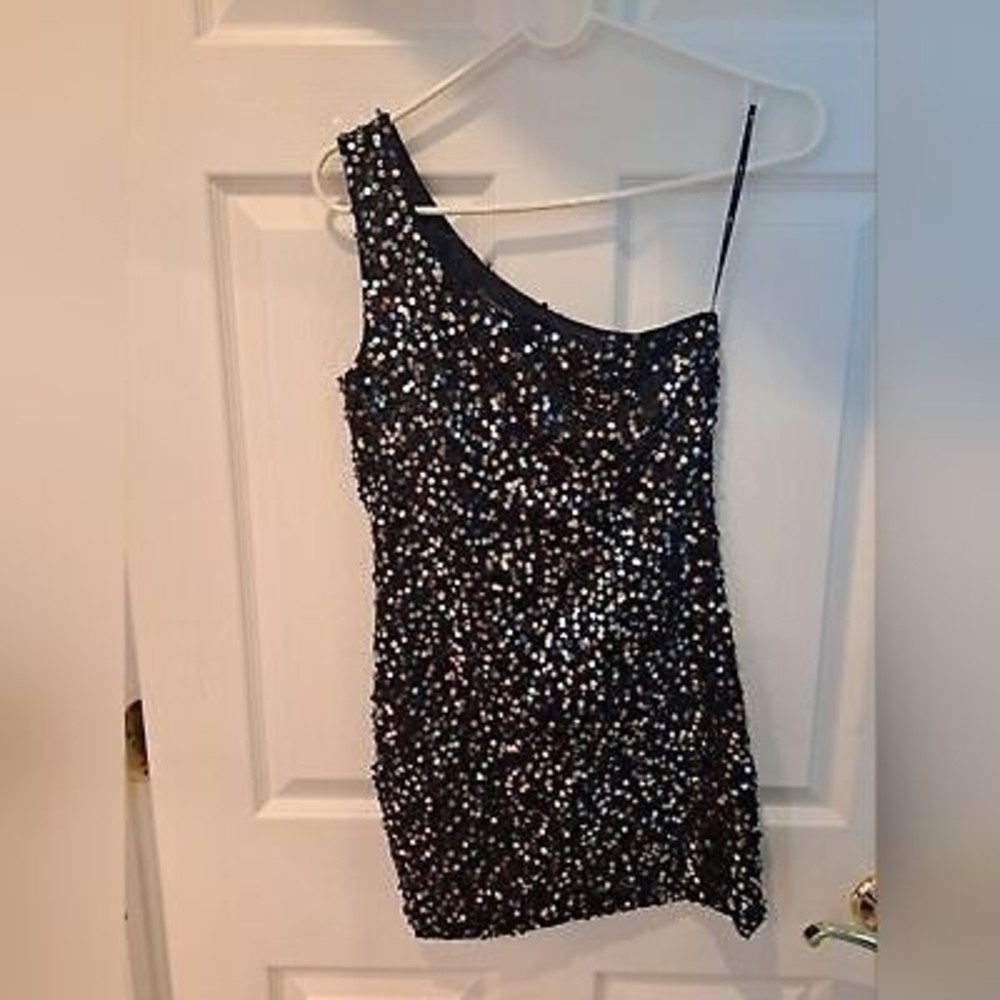 Forever 21 Sparkle Dress One-shoulder Sparkle Mini Dress Junior Size Small